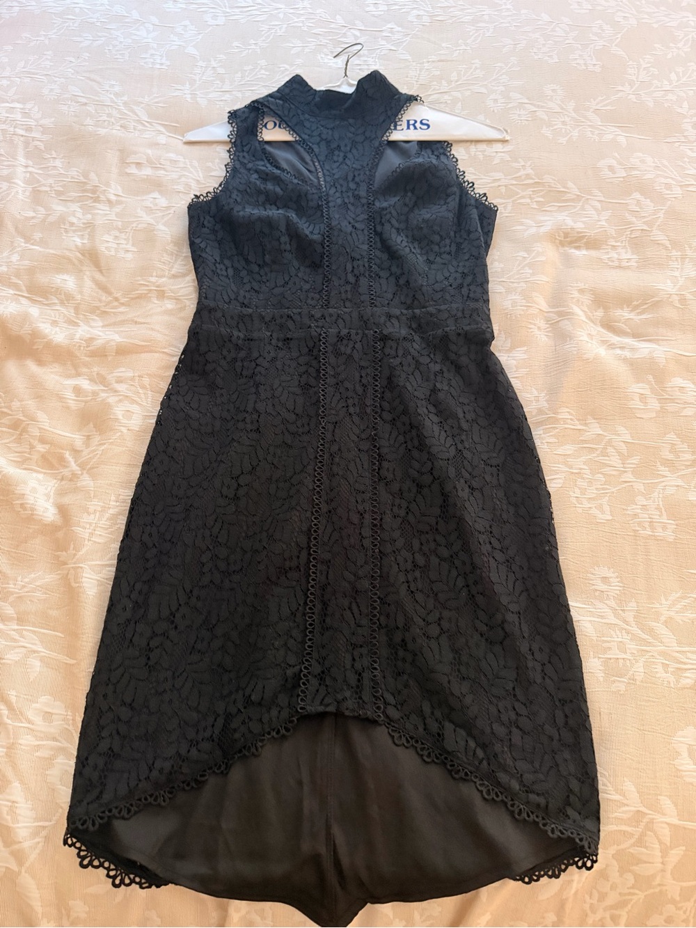 Adelyn Rae Black Lace High-Low Cocktail Dress